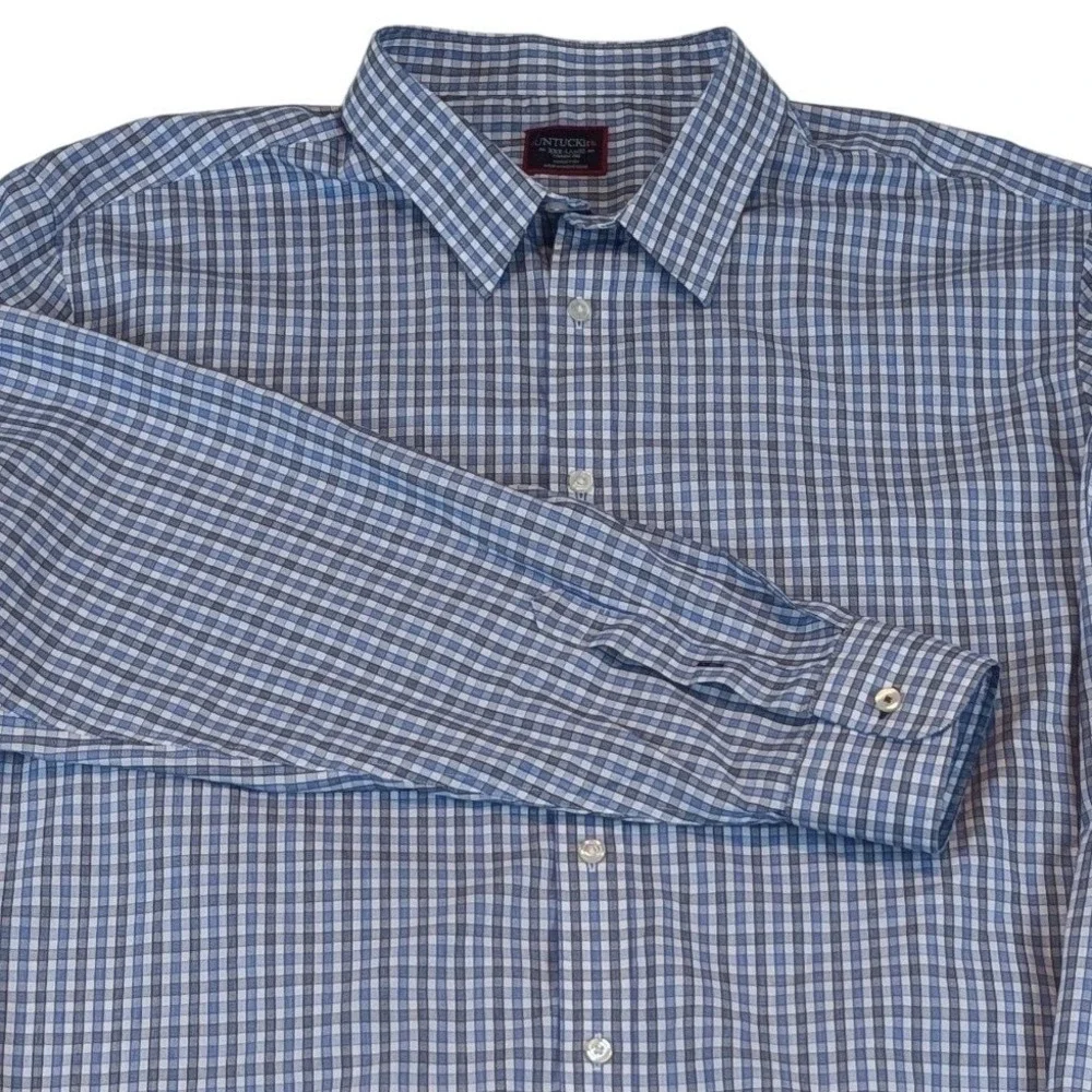 UNTUCKit Men's Check Dress Shirt Long‎ Sleeve Button Down Collared Shirt